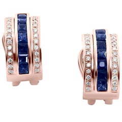 Journey Earrings, Your Graces, Rose Gold with Sapphire Inserts