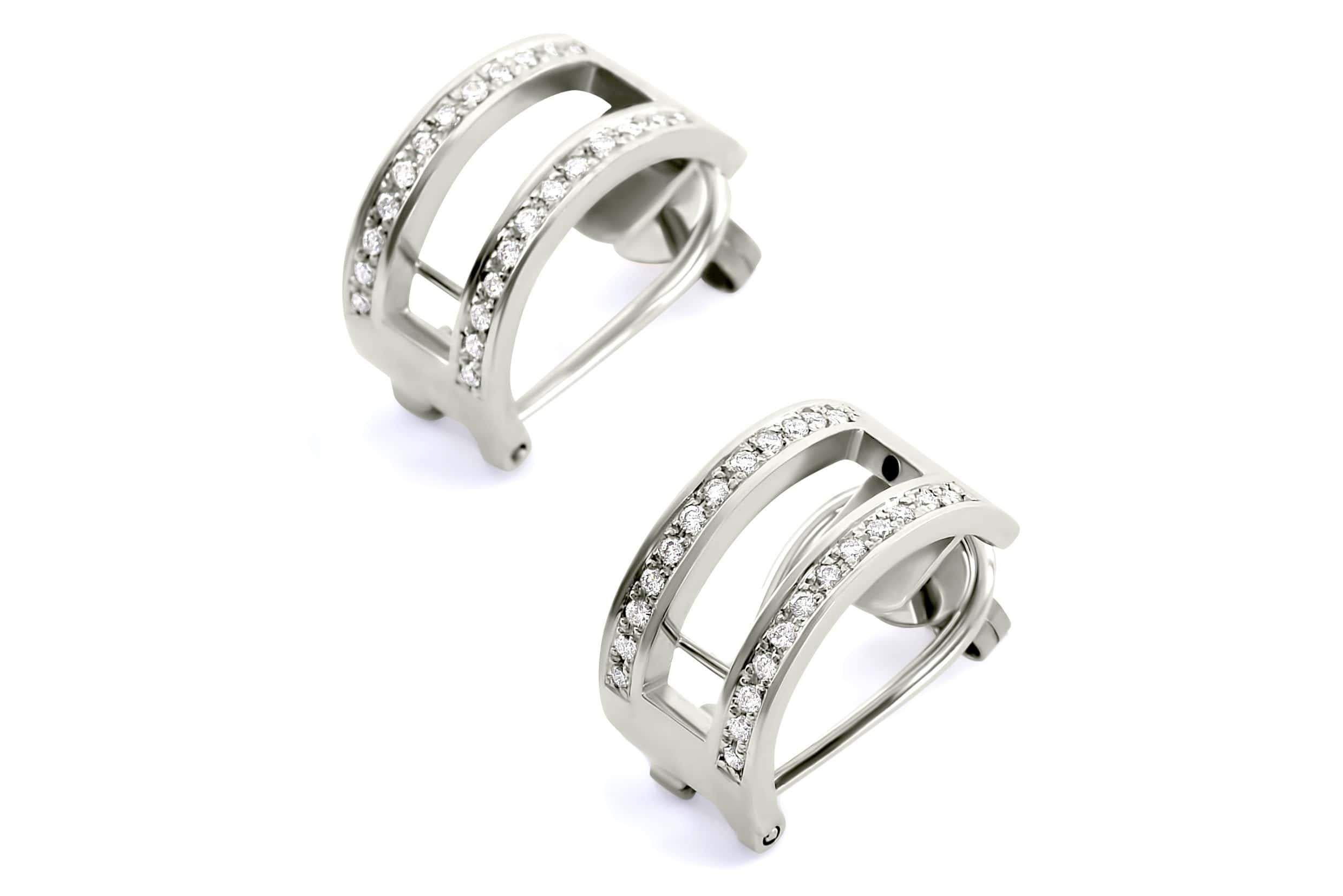 Brilliant Cut Journey Earrings, Your Graces, White Gold with Tsavorite Inserts For Sale