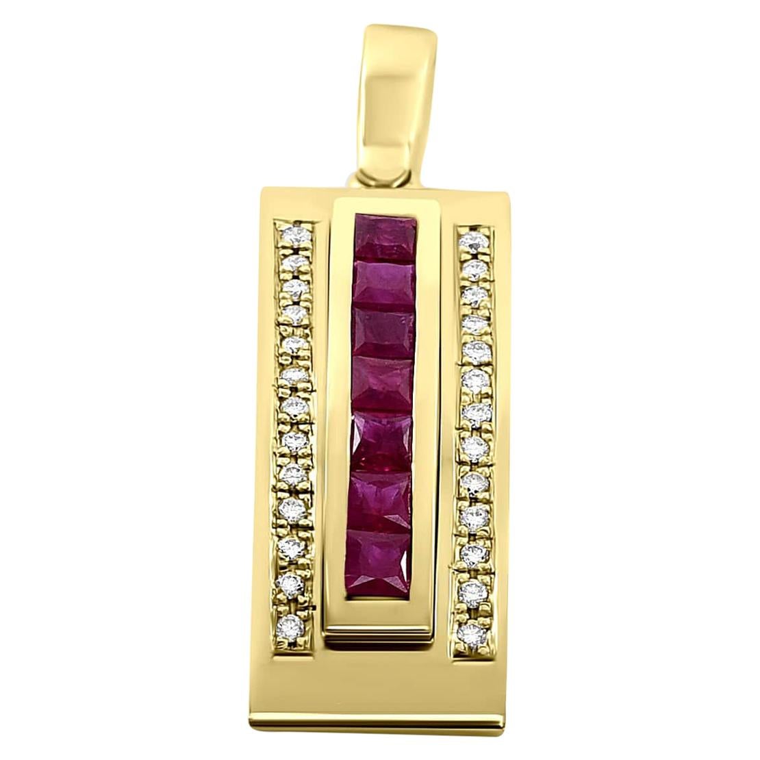 Journey Pendant-The Three Grace-Yellow Gold with Sapphire Ruby&Tsavorite Inserts For Sale