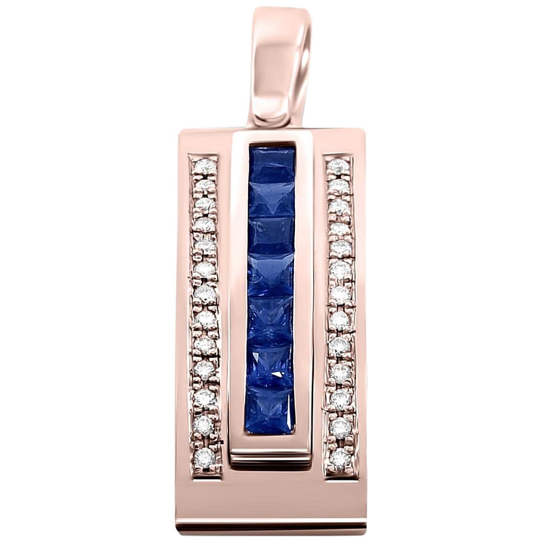 Journey Pendant, Your Grace, Rose Gold with Sapphire Insert For Sale