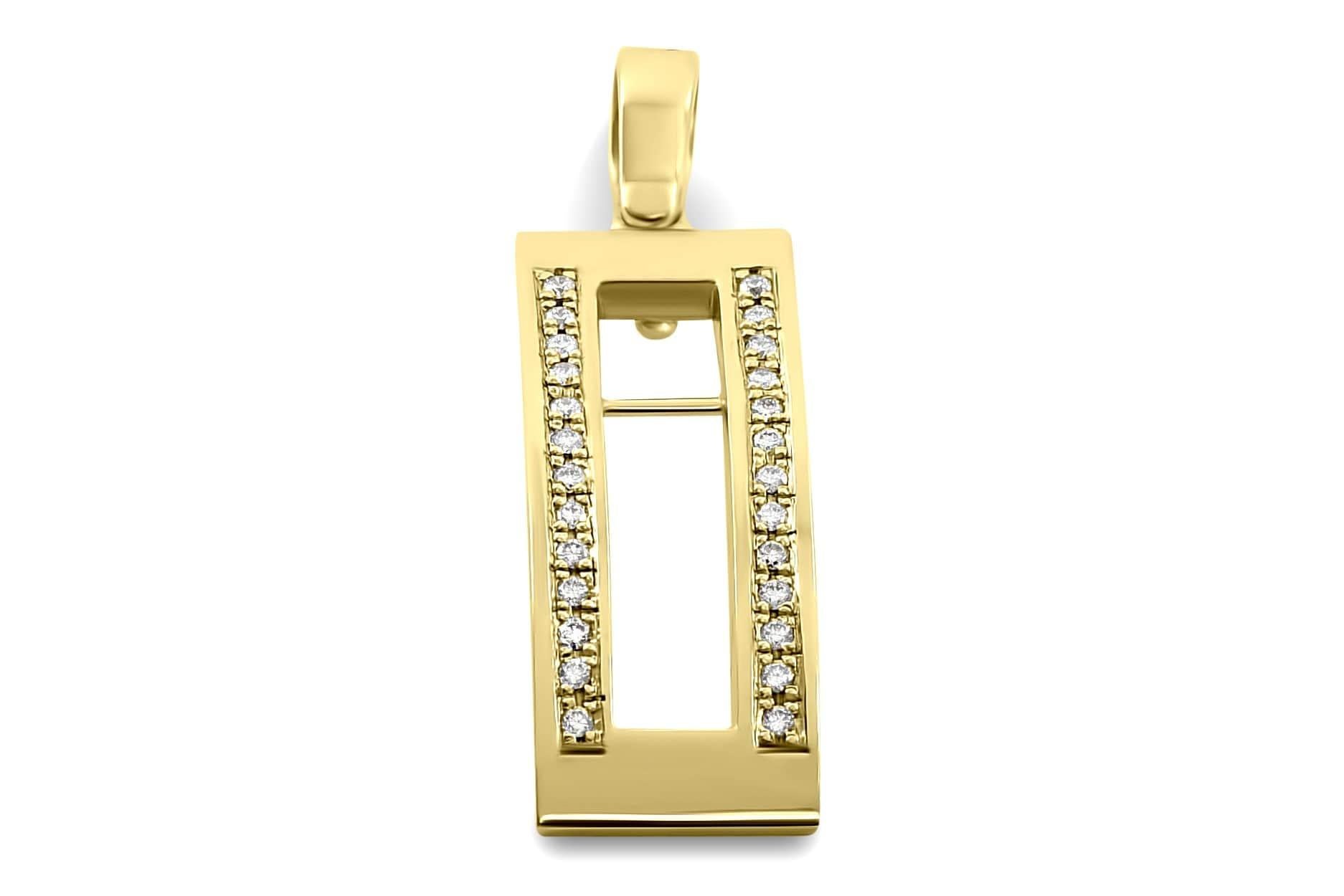 Brilliant Cut Journey Pendant, Your Grace, Yellow Gold with Ruby Insert For Sale