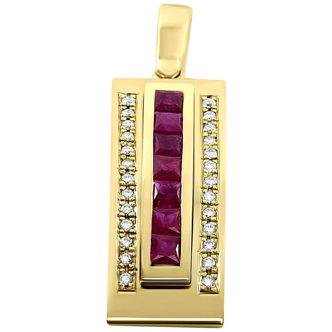 Journey Pendant, Your Grace, Yellow Gold with Ruby Insert For Sale
