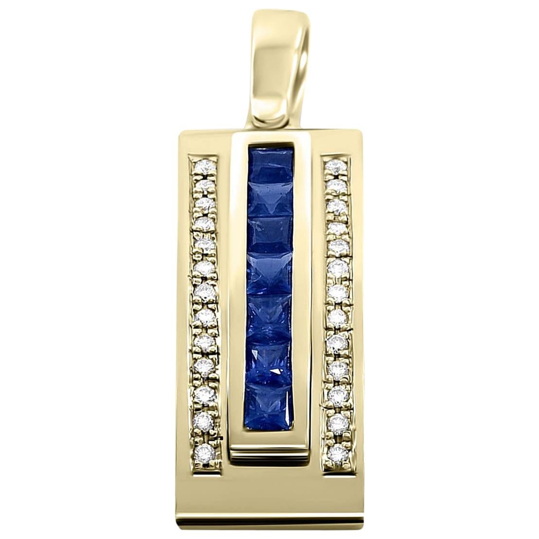 Journey Pendant, Your Grace, Yellow Gold with Sapphire Insert For Sale