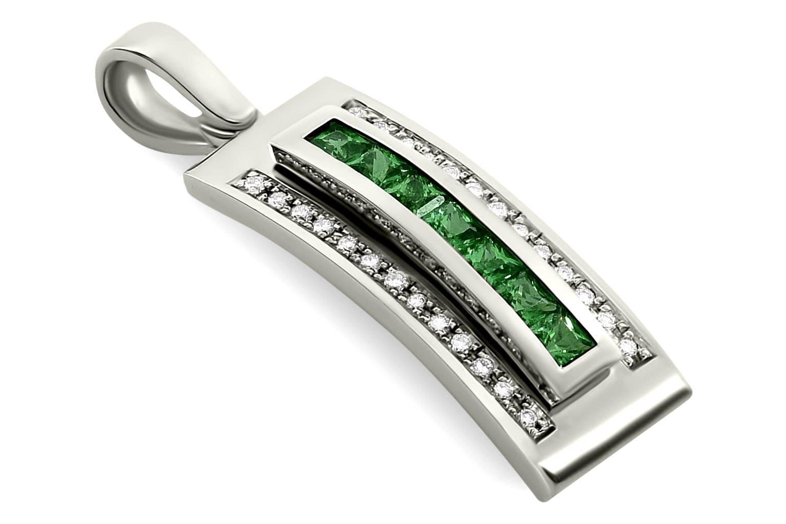 Journey Pendant, Your Grace, Platinum with Tsavorite Insert In New Condition For Sale In Hamilton, QLD