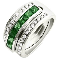 Journey Ring, The Three Graces, Platinum with Sapphire, Ruby & Tsavorite Inserts