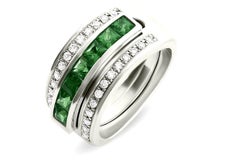 Journey Ring, Your Grace 18 karat White Gold, Tsavorite Insert