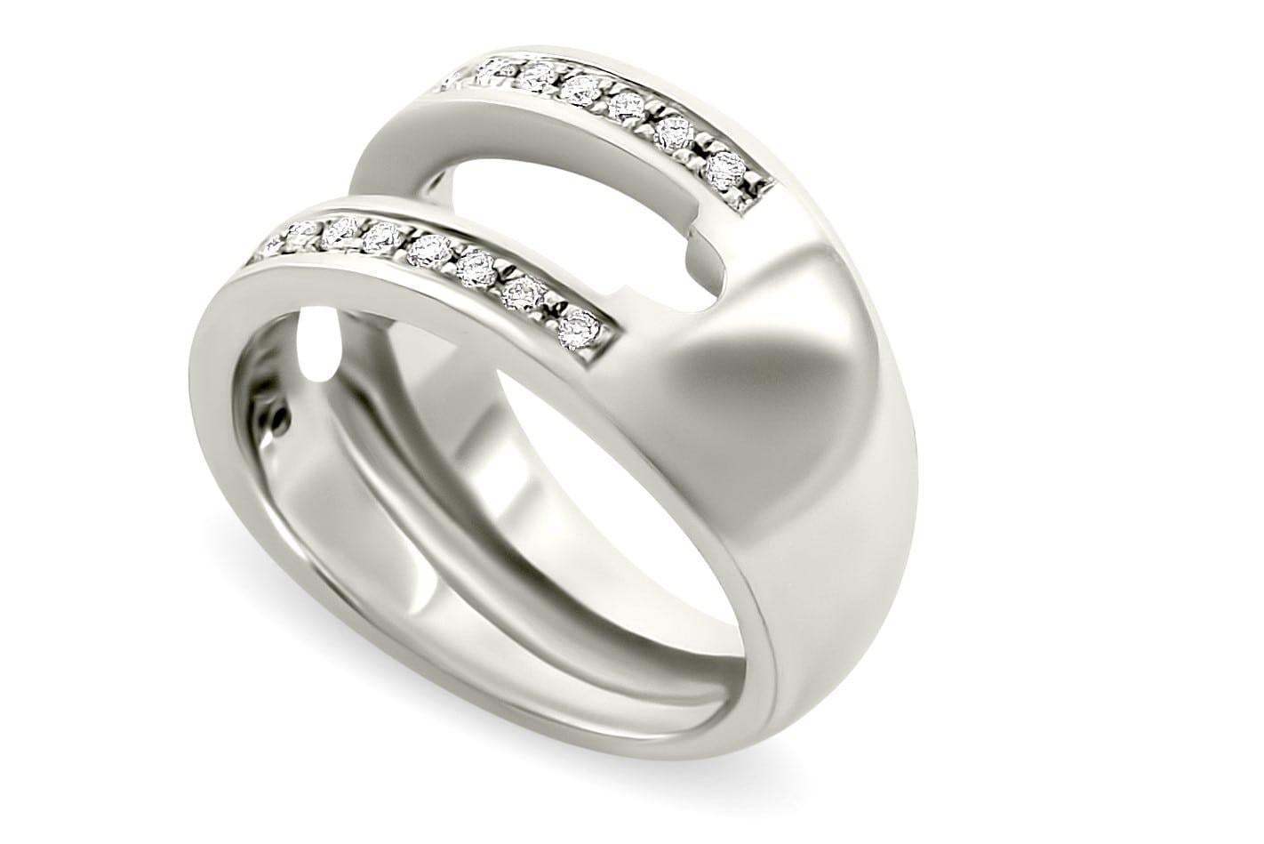 Women's Journey Ring, Your Grace 18 karat White Gold, Tsavorite Insert For Sale