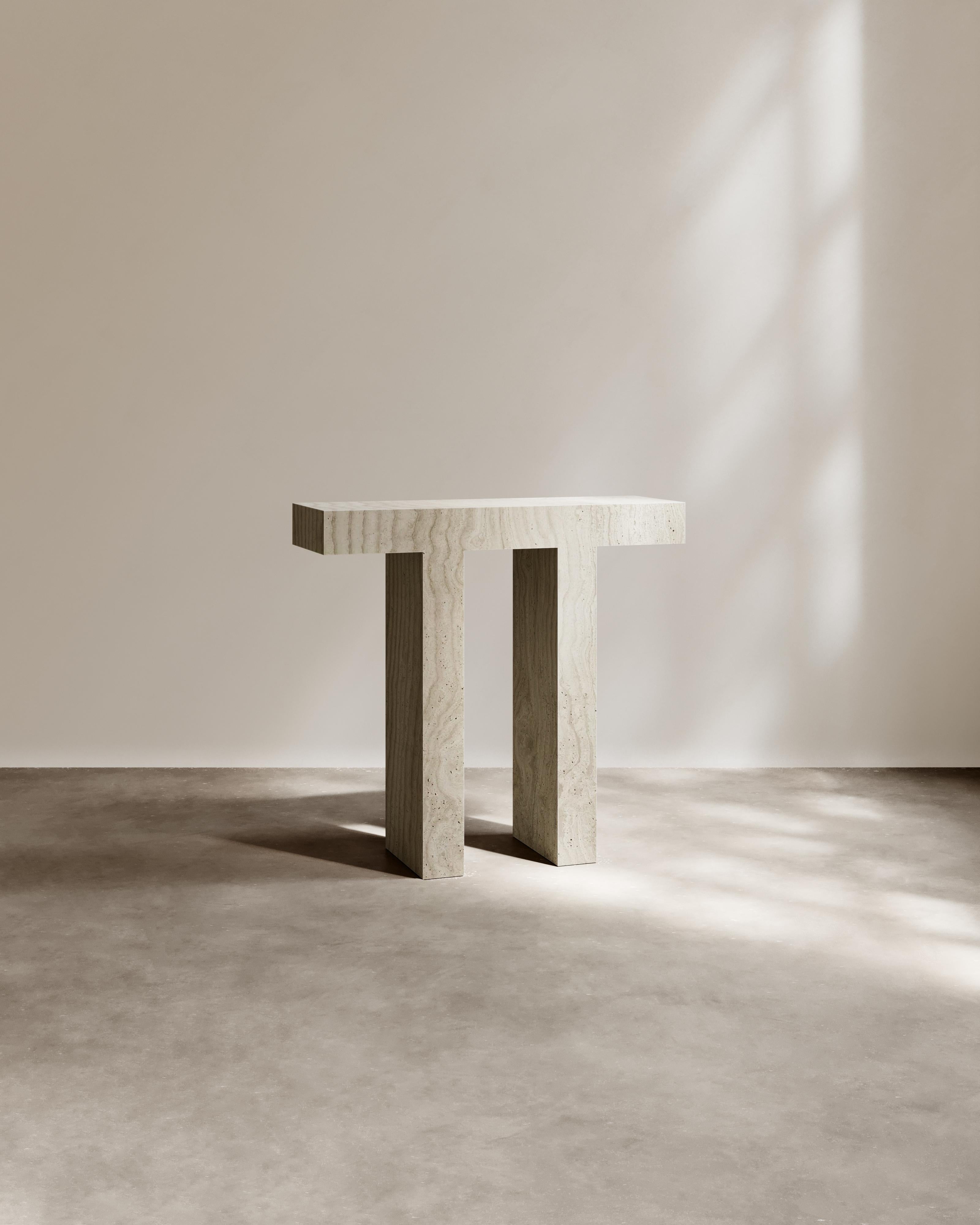 Contemporary Journeyman Console Table in Natural Verde Onyx by Paloma Editions For Sale