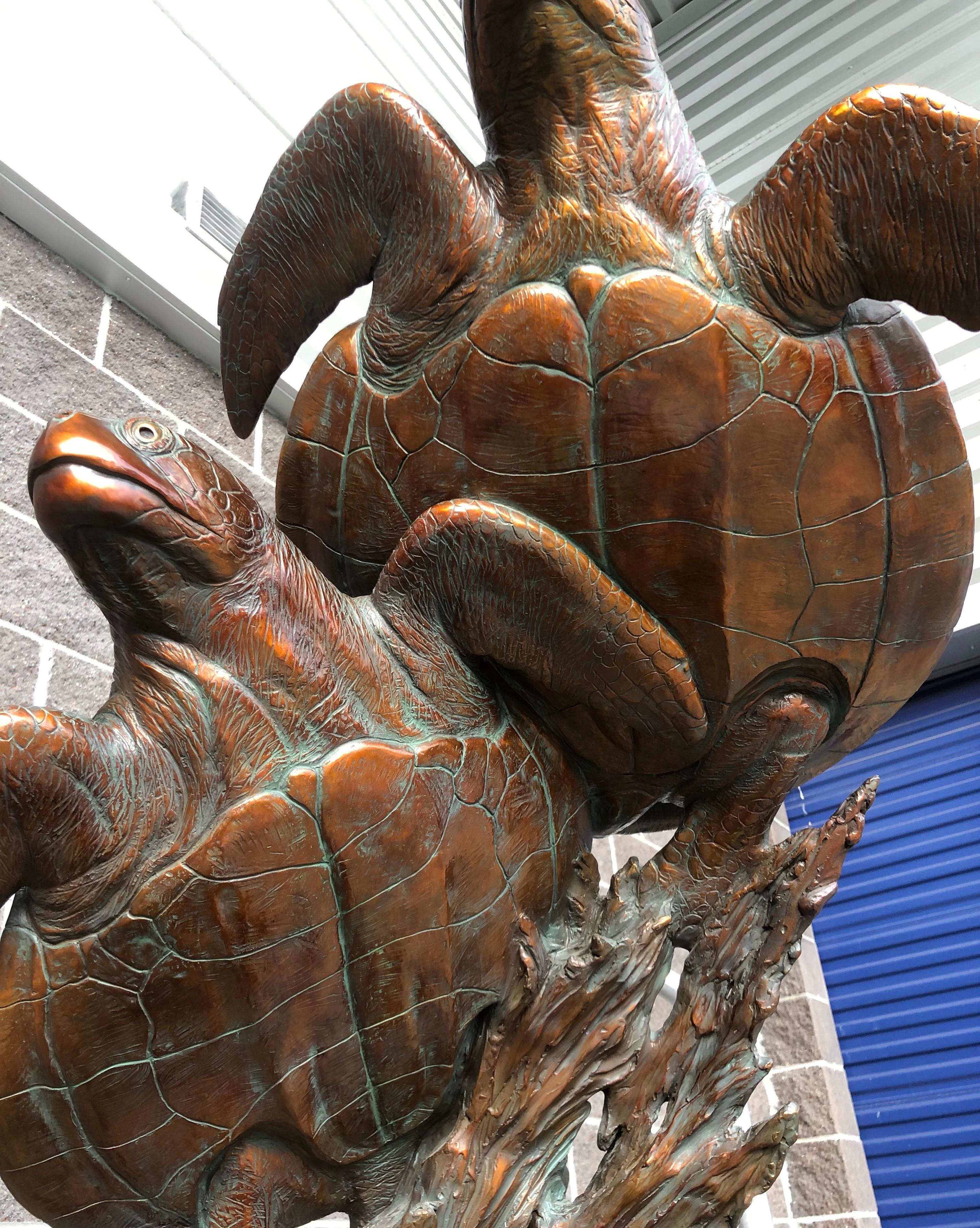 bronze sea turtle sculptures