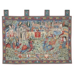 Joust at Camelot Loom Woven Tapestry - (With Loops) 2'4" x 3'0"