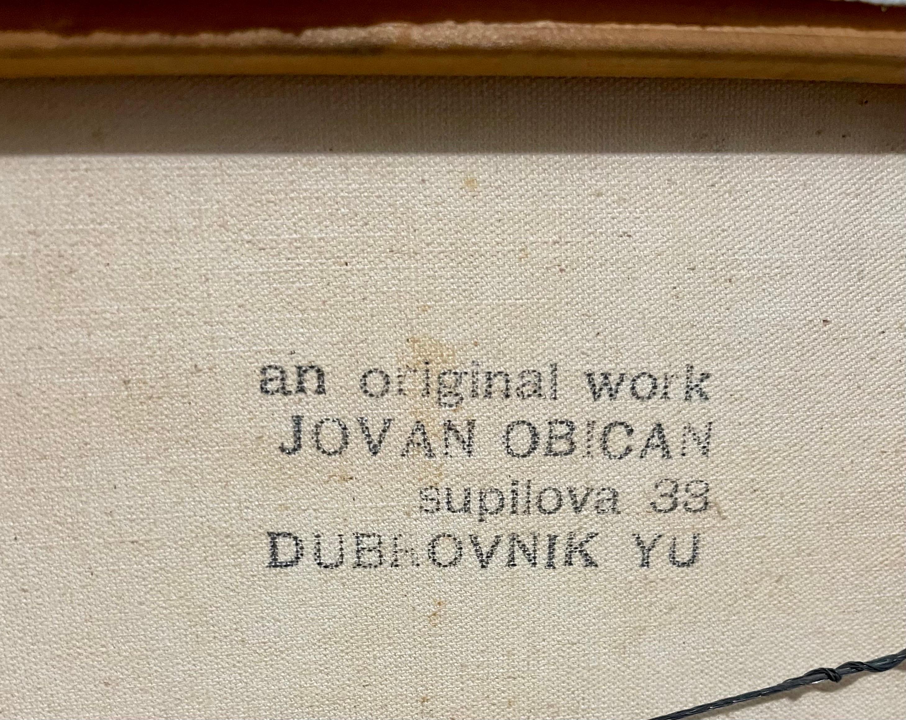 Grande peinture à l'huile d'art populaire européen naïf de Jovan Obican Klezmer, musicien de jazz en vente 4