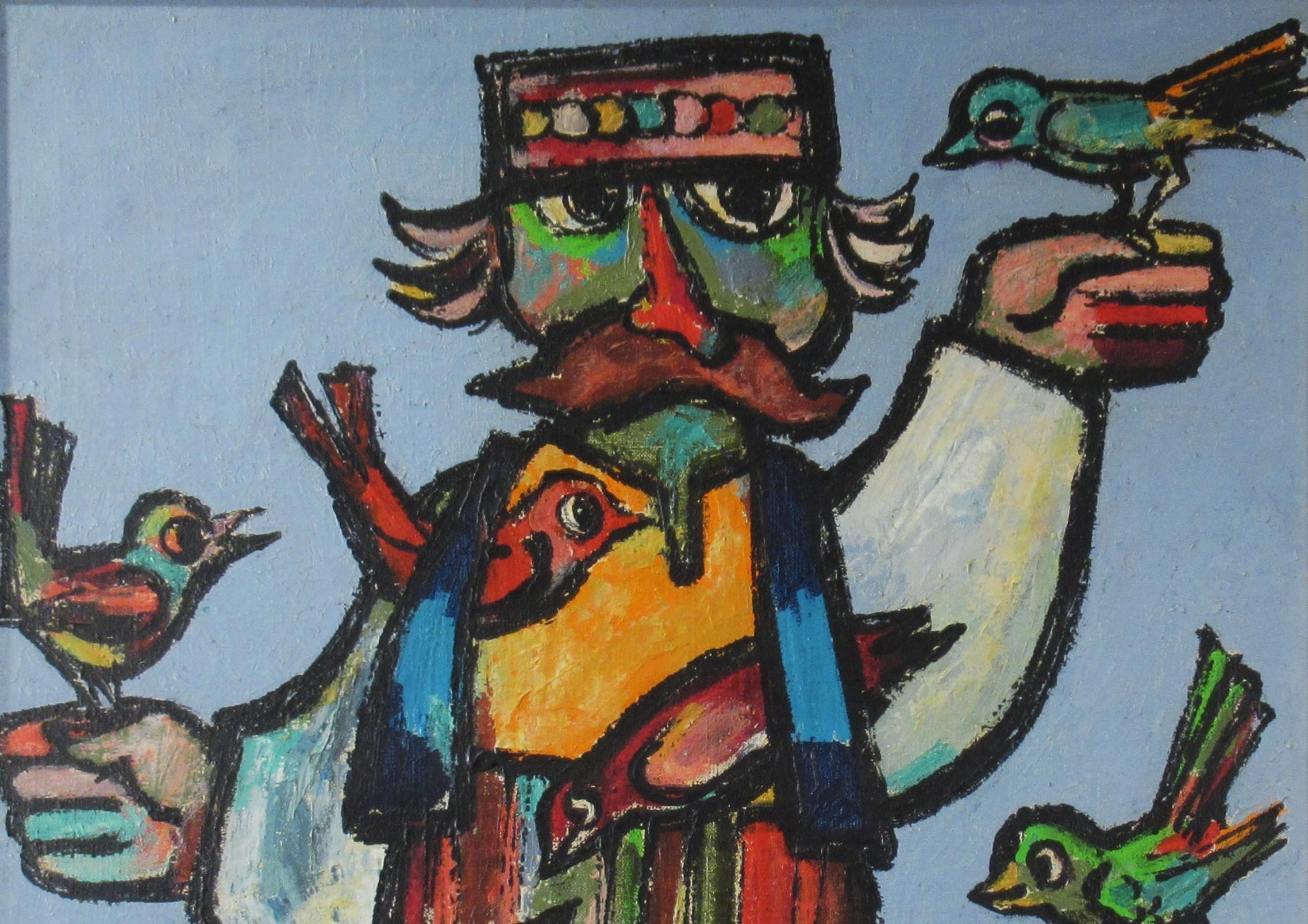 Man tanzt mit Vögeln (Romantik), Painting, von Jovan Obican