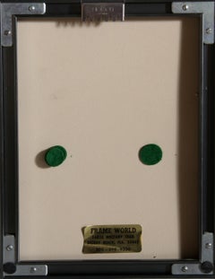 Man with Flower and Birds, Oil on Board Folk Art Painting by Jovan Obican