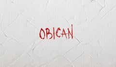 Man with Yellow Bird, Signed Oil on Board by Jovan Obican