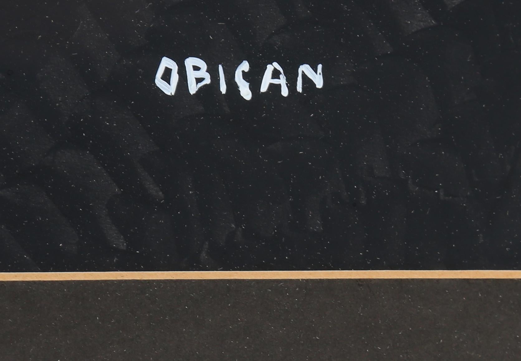 Hochzeits Tanz I, signiertes Acryl auf Papier von Jovan Obican im Angebot 1