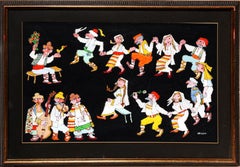 Danse de mariée I, signée Acrylique sur papier par Jovan Obican