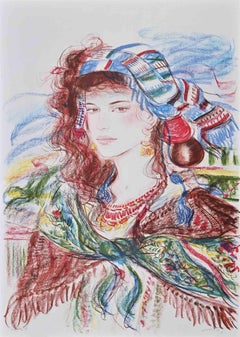 Gitana - Litografía de Jovan Vulic - Años 80