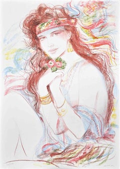 Gypsy - Original Lithographie von Jovan Vulic - 1980er Jahre