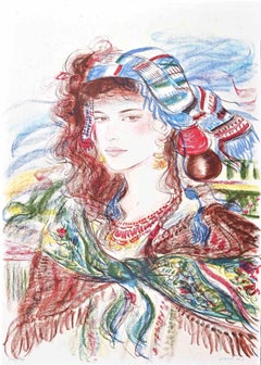 Gypsy – Originallithographie von Jovan Vulic – 1980er Jahre