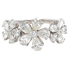 Jovane Anillo de oro blanco de 18k y diamantes de 2,75 ct Talla 6,75 4,3 gramos