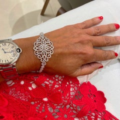 Jovane 18 Karat Gold, 3.91 Carat Rose and Brilliant Cut Diamond Lace Bracelet