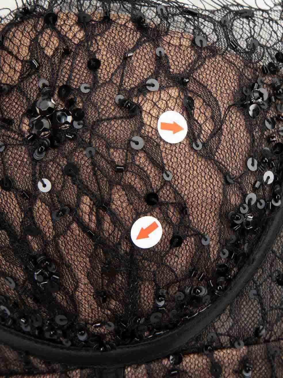 Jovani Black Embellished Feather Trim Dress Size S For Sale 1