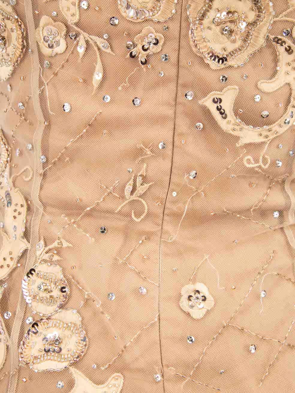 Jovani Brown Robe sans bretelles avec perles Taille XL Bon état - En vente à London, GB