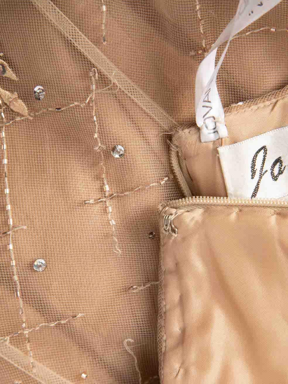 Jovani Brown Robe sans bretelles avec perles Taille XL Pour femmes en vente