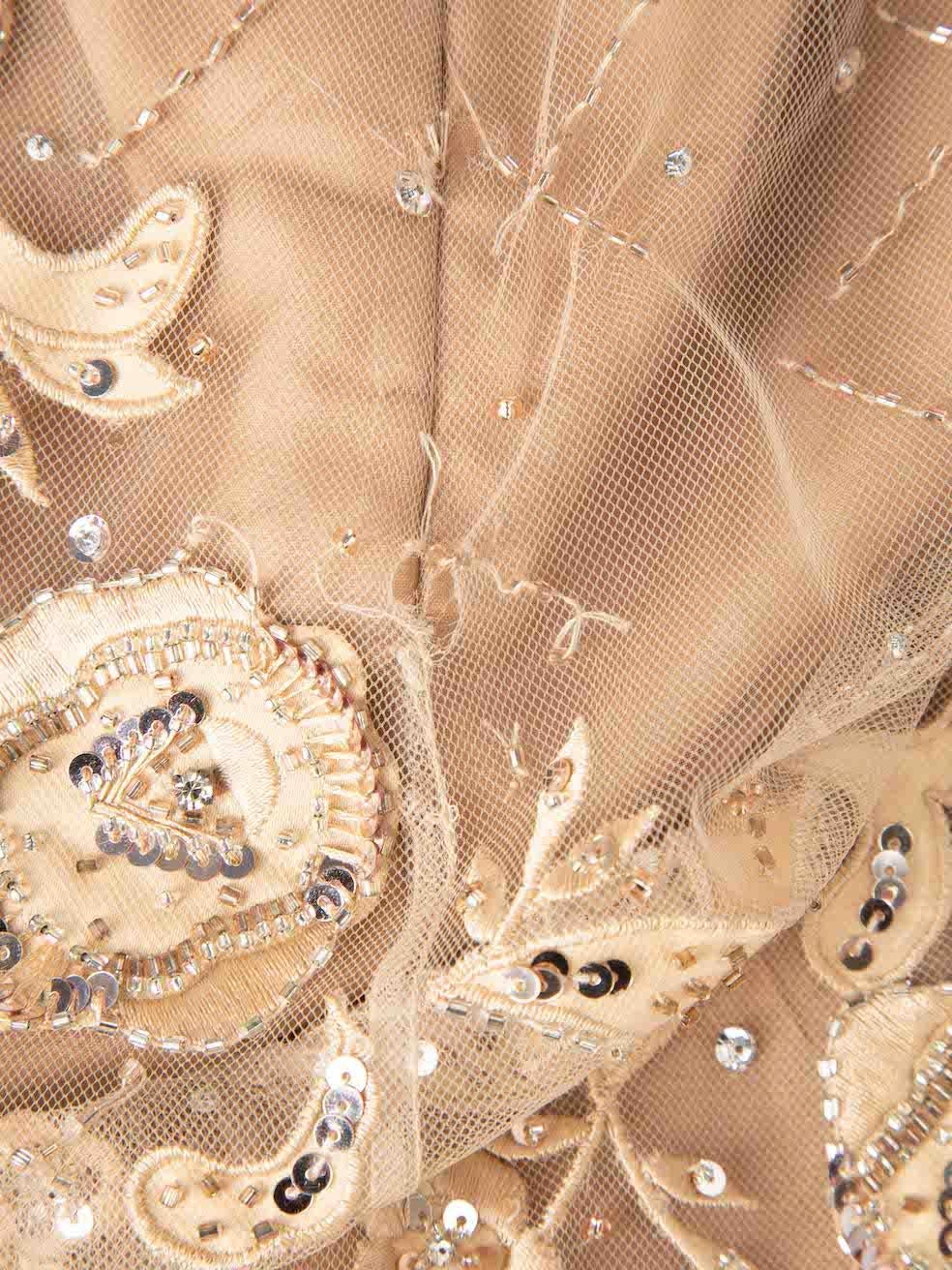 Jovani Brown Robe sans bretelles avec perles Taille XL en vente 1