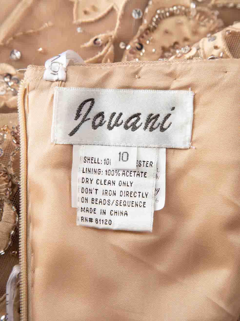 Jovani Brown Robe sans bretelles avec perles Taille XL en vente 2