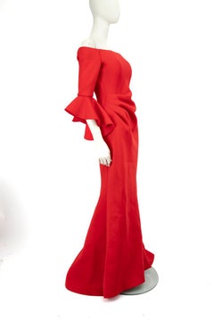 Jovani Red Off Shoulder Flared Sleeve Maxi Dress Size M