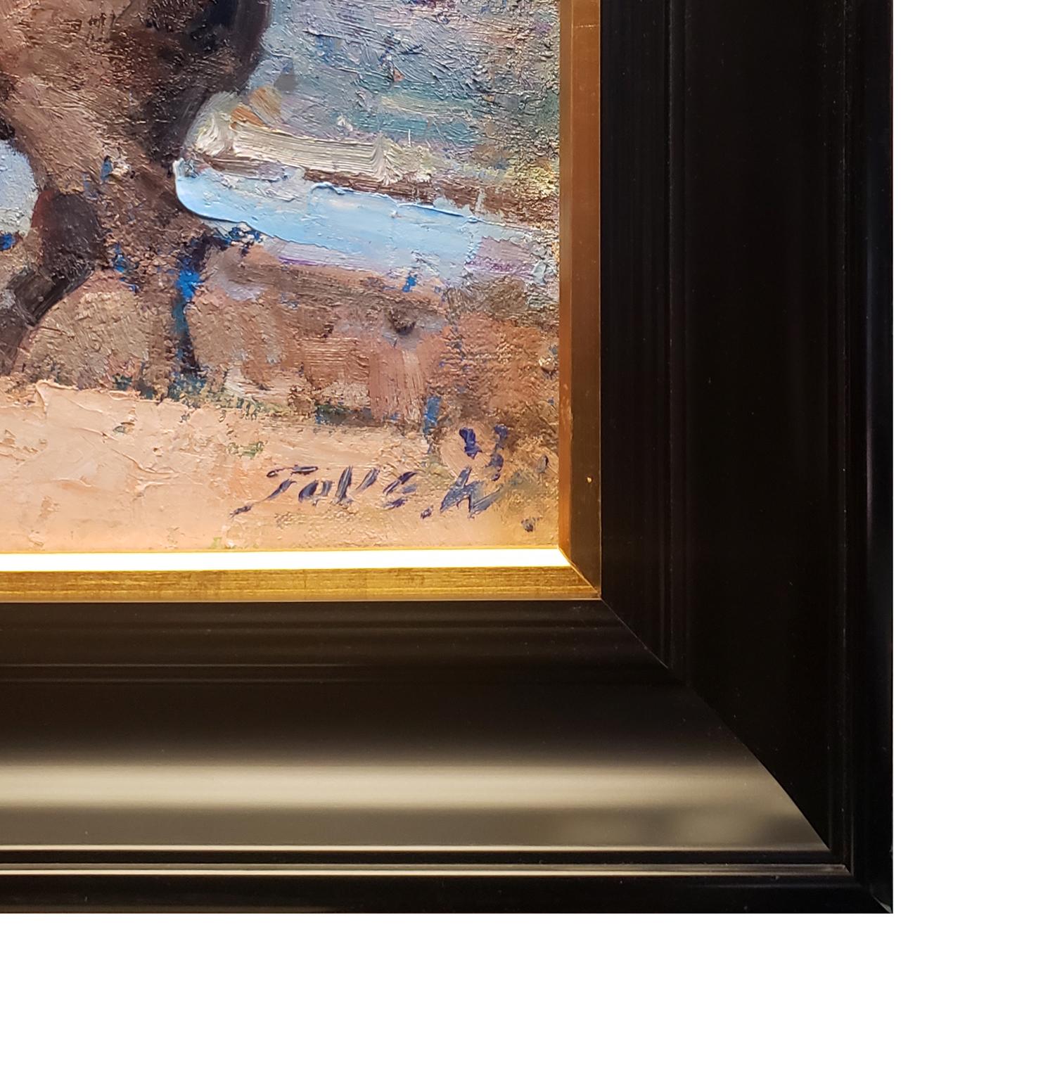Bison de Catalina - Impressionnisme Painting par Jove Wang