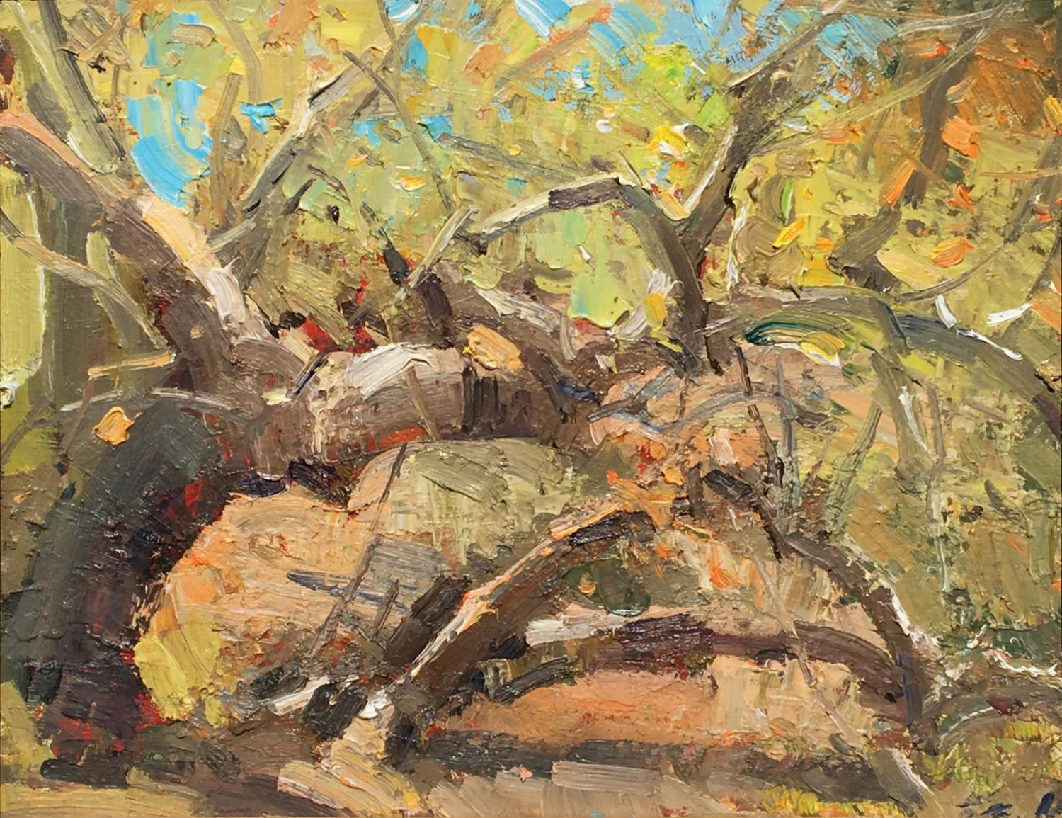 Light Through the Brambles - Impressionist Painting by Jove Wang