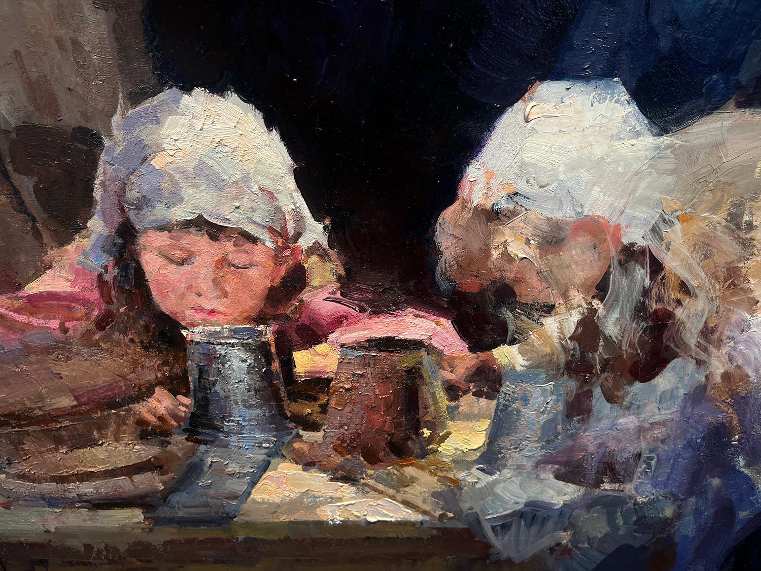 Le sorelle Craft - Figurative Painting Grigio di Jove Wang