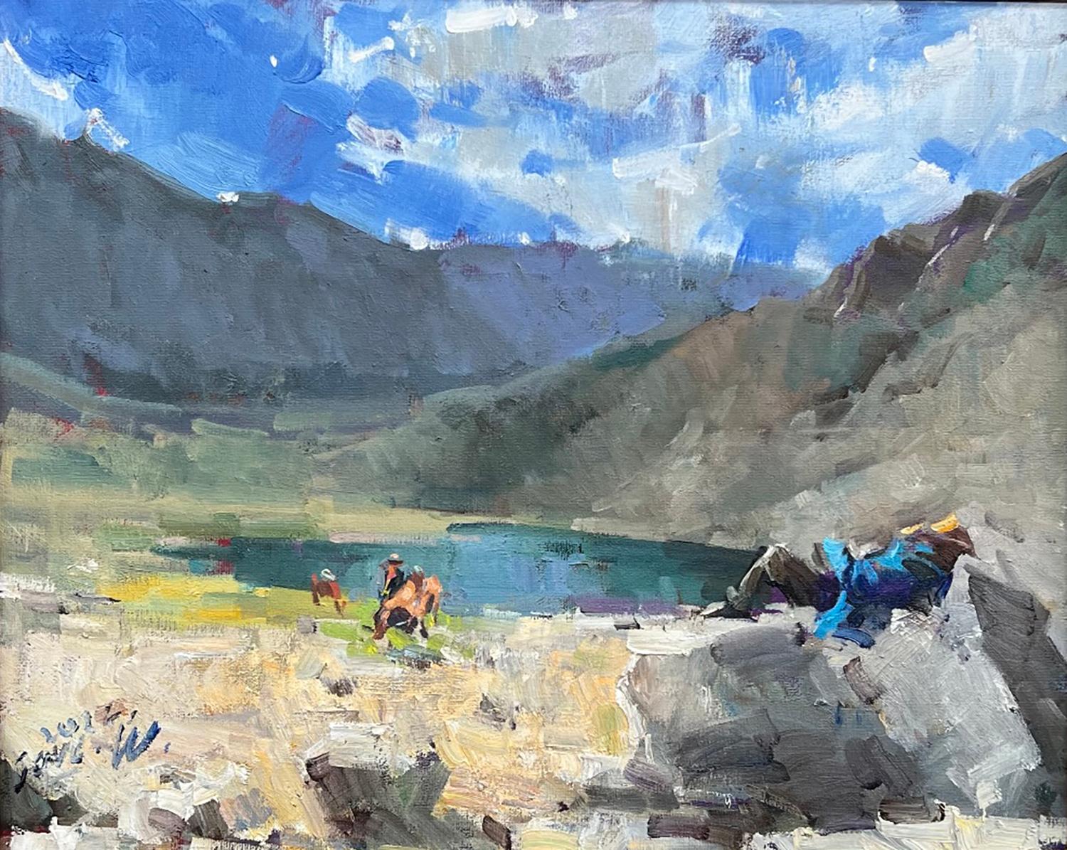 Valle de la Tranquilidad, Sierra Nevada - Painting Impresionista de Jove Wang