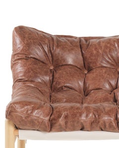 Jover Valls 'Wallace' Tufted Leather Lounge Chair