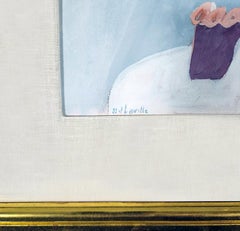 « Reclining Lady » encadrée et signée d'une femme nue par l'artiste Joy Laville