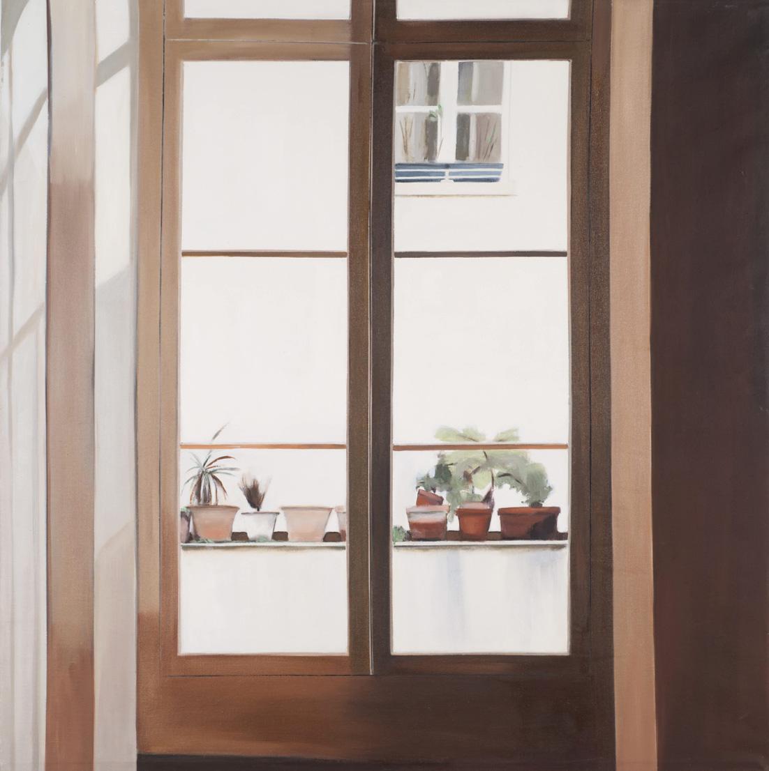 Joy Moser Landscape Painting – Das Window von Delacroix