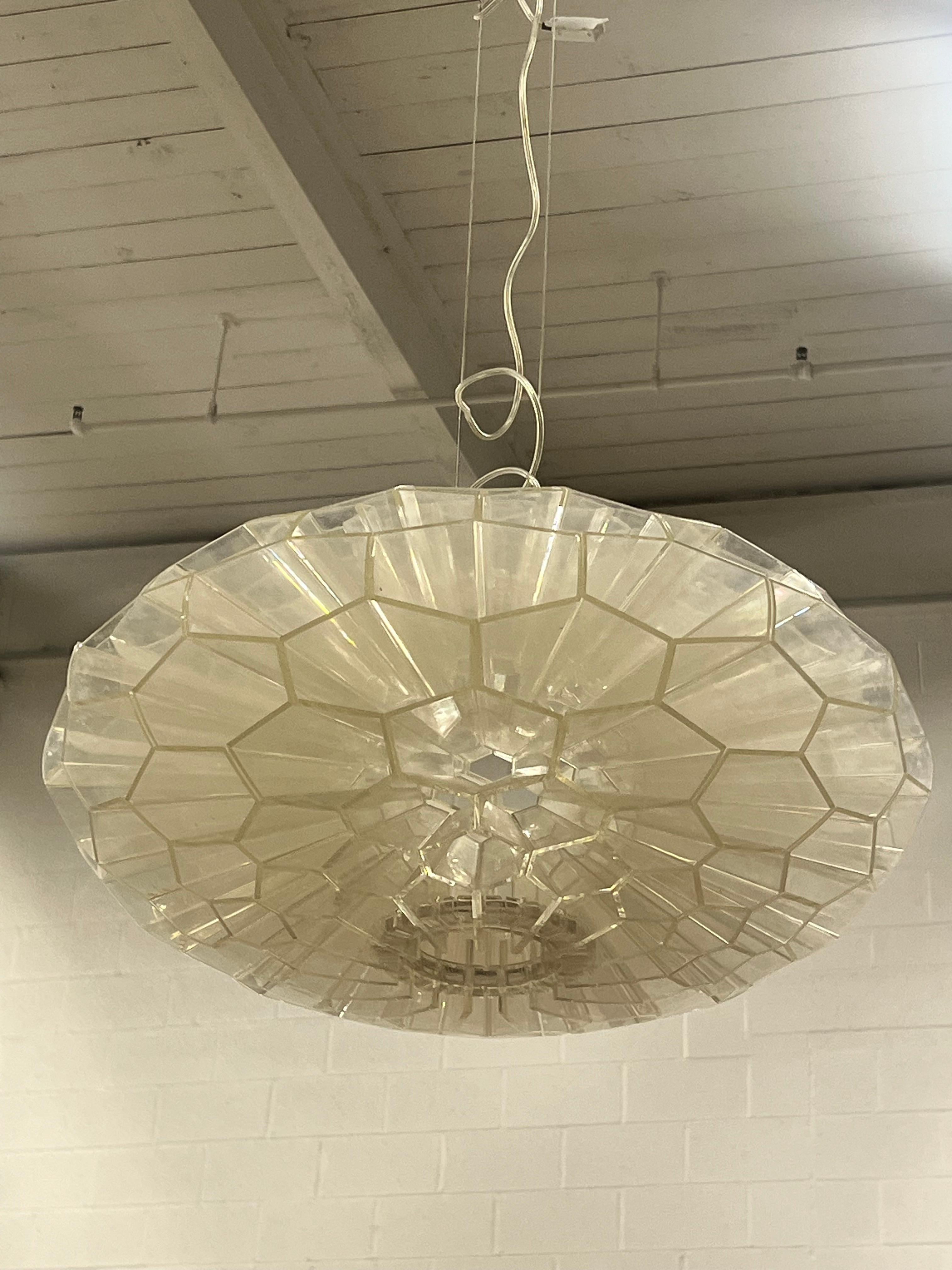 Cromo Lampadario Joy PL a nido d'ape in vendita