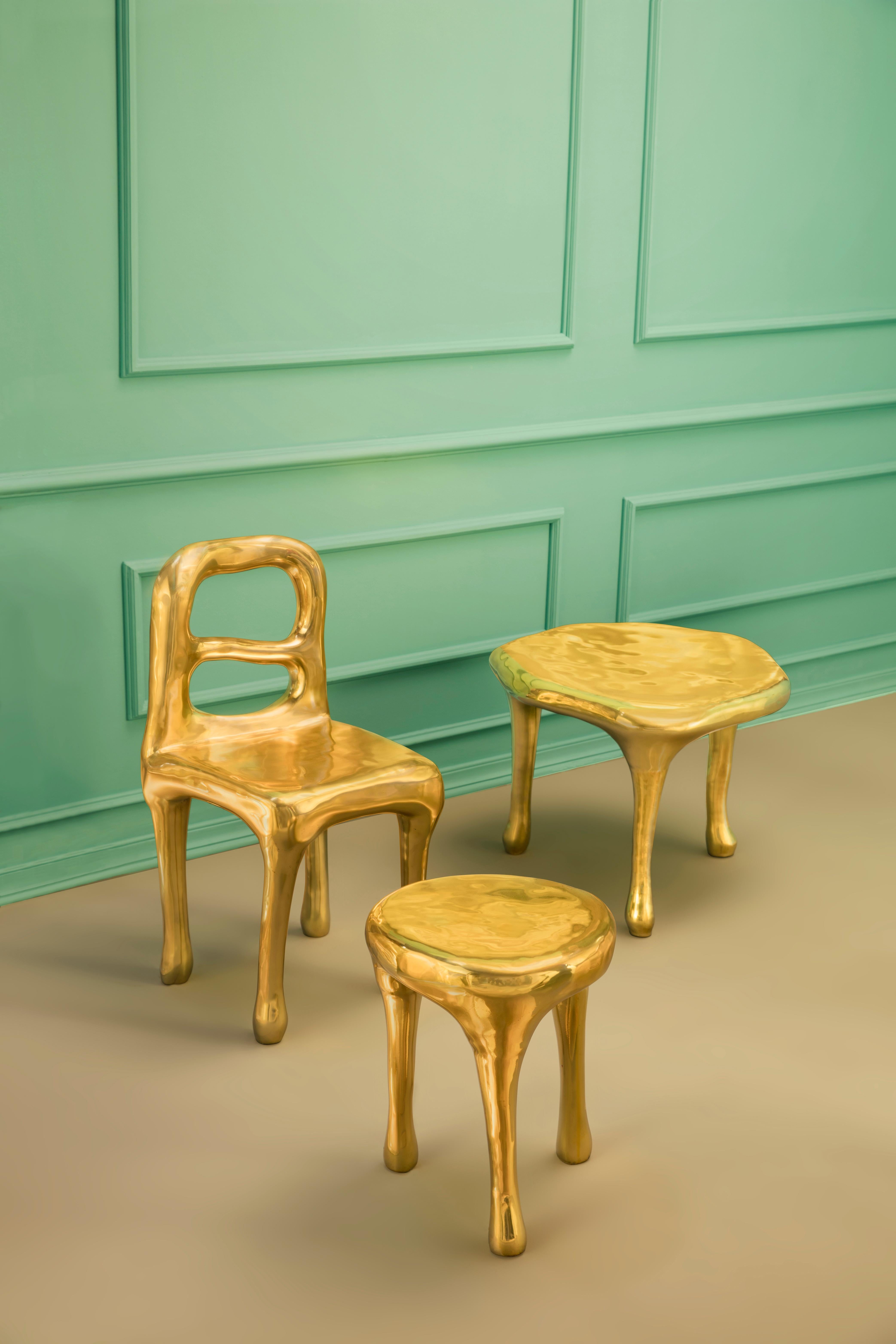 Modern Joy Side Table in Brass by Scarlet Splendour For Sale