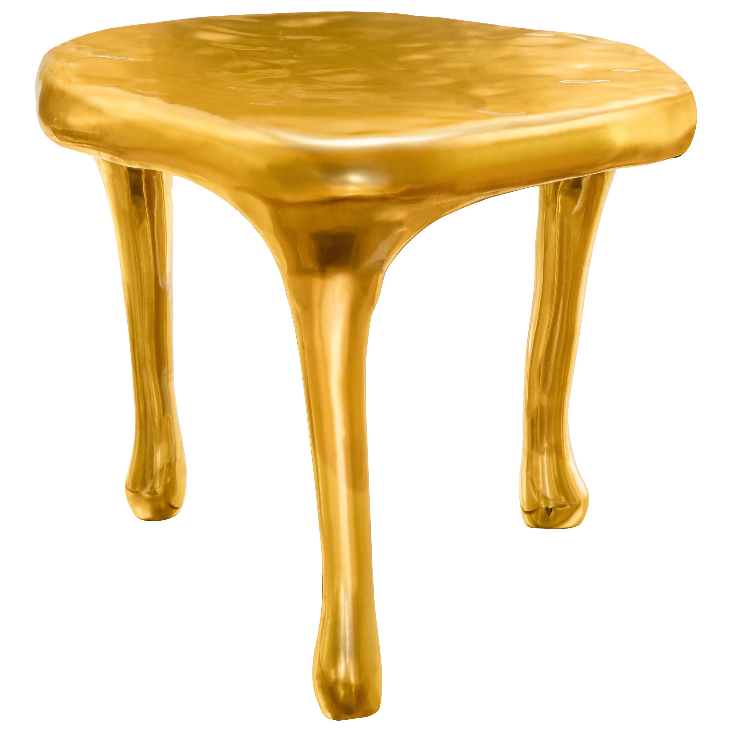 Joy Side Table in Brass by Scarlet Splendour For Sale