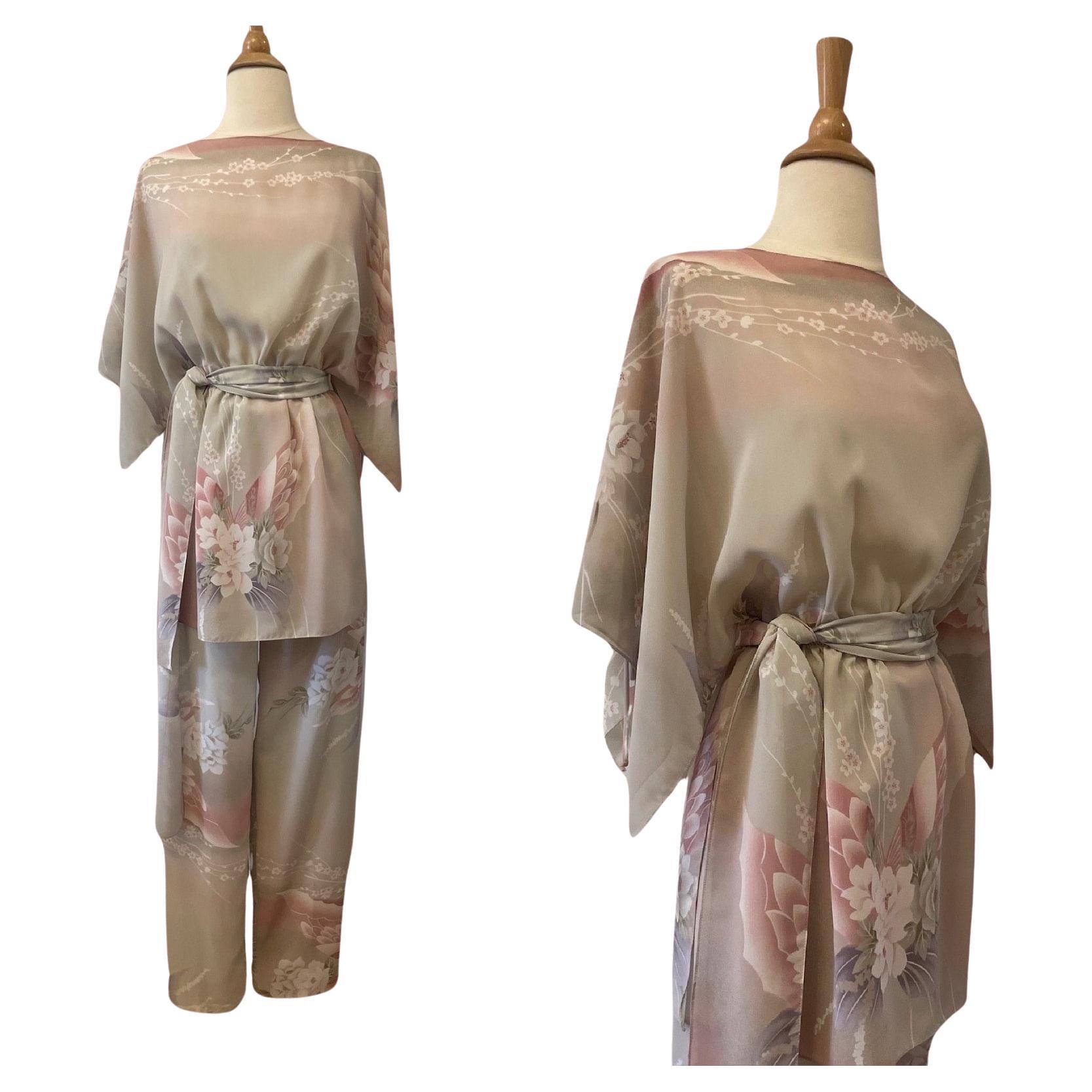 Ensemble 3 pièces à imprimé botanique de Joy Stevens, Circa 1970 en vente
