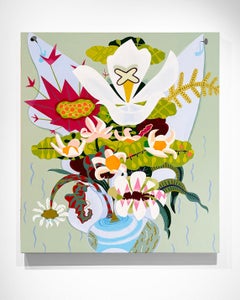 Let Go (Colorful Abstract Pop Art Flower Still Life Painting on Canvas)