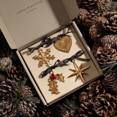 Joy to the World Christmas Decoration Set In Gold