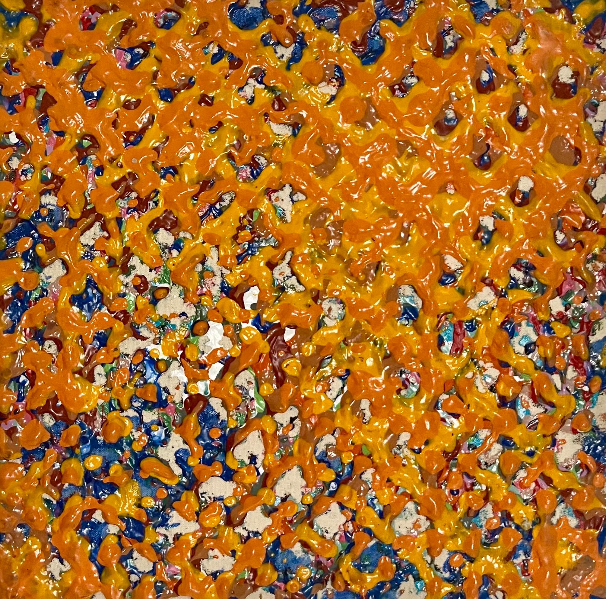 Joy Walker (Canadian, b.1942)
Pattern painting 
Acrylic on canvas,
This is heavily textured acrylic with a sculptural quality to it
Dimensions: approx. 12-1/2" x 12-1/2" 
Verso of each is signed and dated, Joy Walker / 1978 / Acrylic. Provenance: