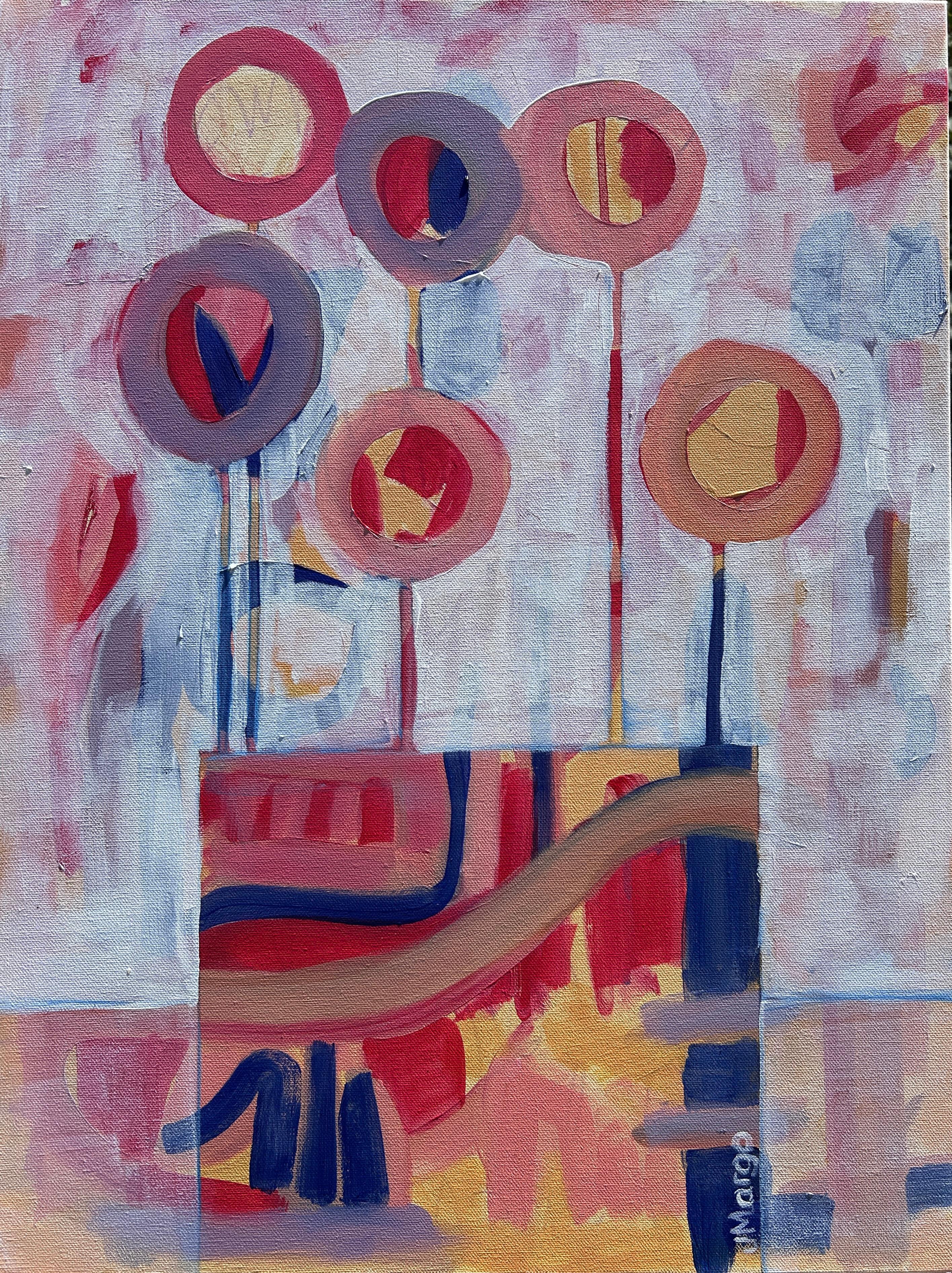 Still-Life Painting de Joyanna Margo - Tarta de cumpleaños, Pintura original