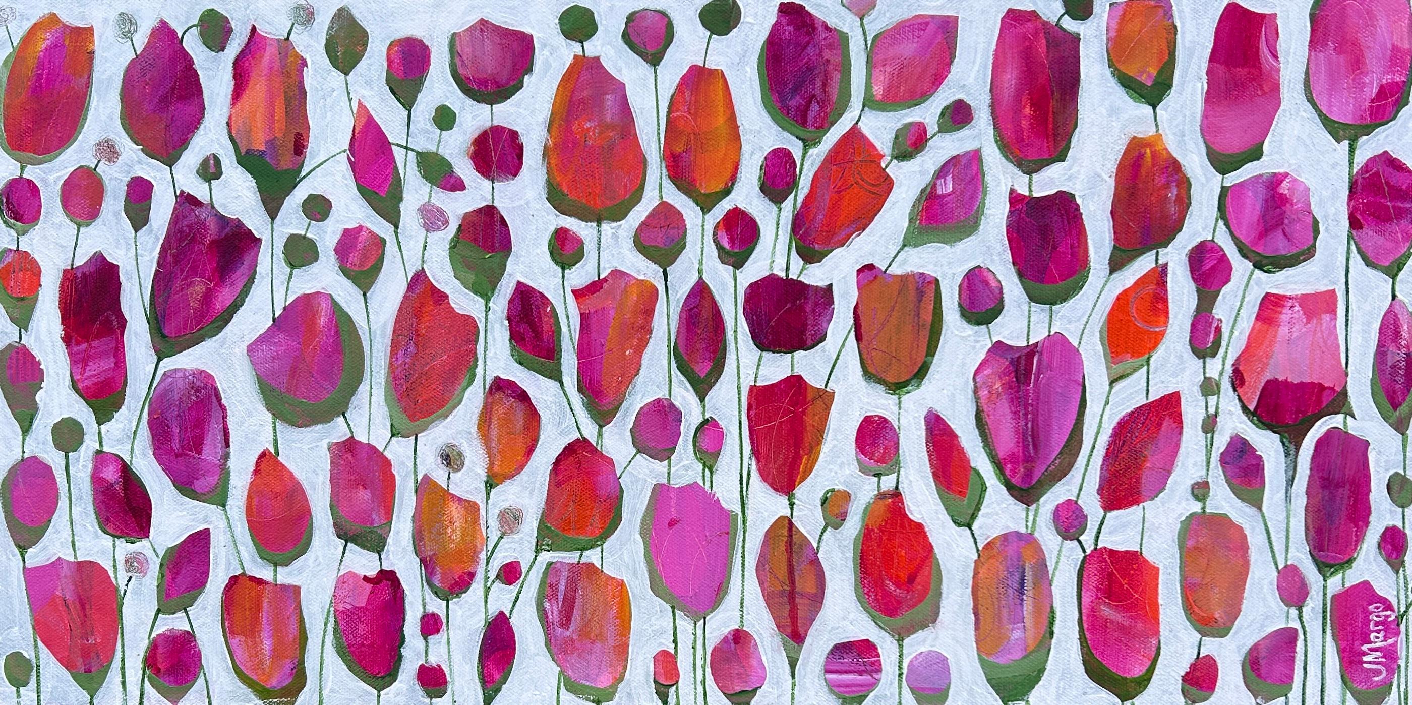 Joyanna Margo Still-Life Painting - Pretty in Pink, Original Painting