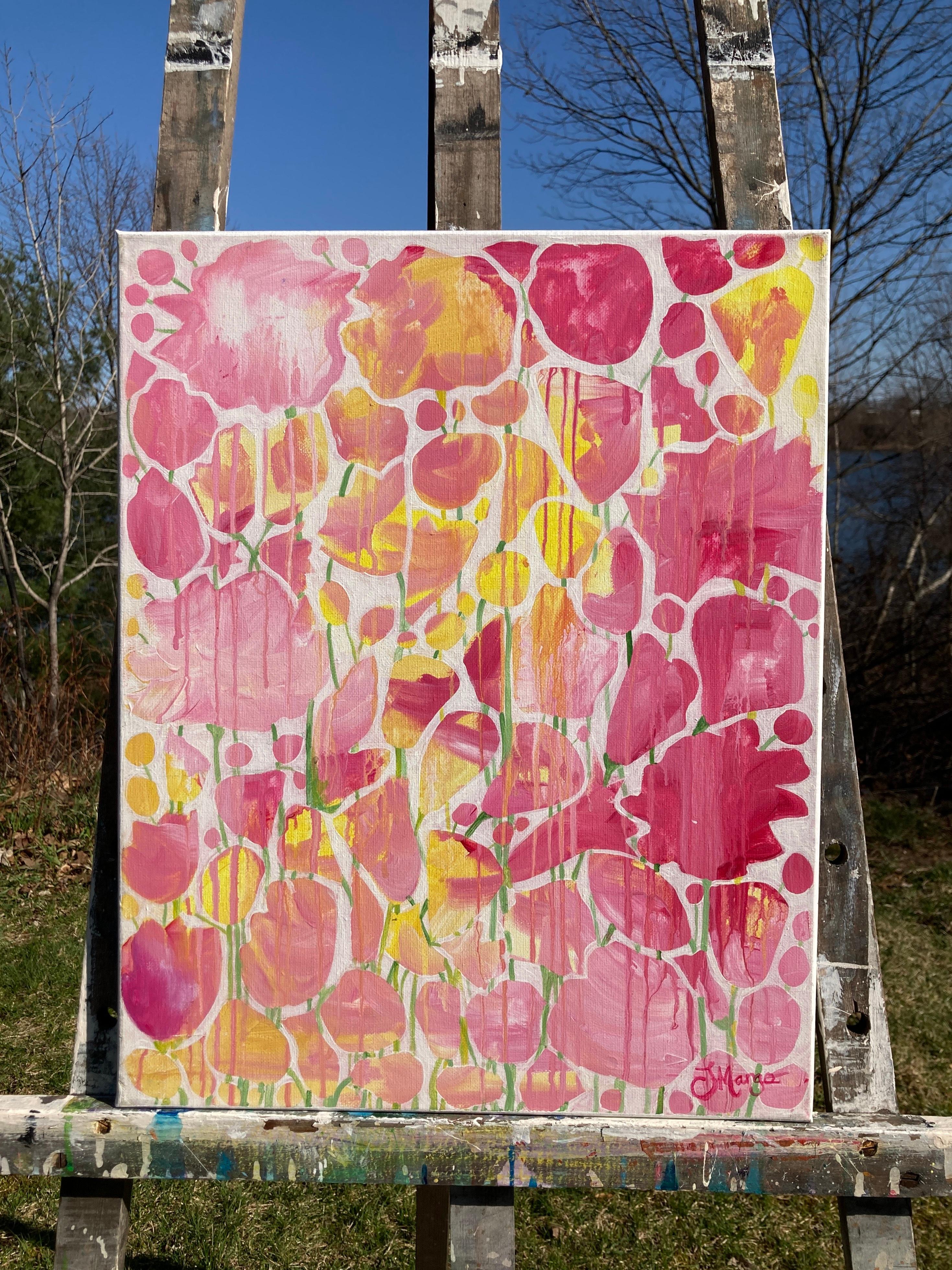 Rain on My Parade, Pittura astratta - Abstract Painting Marrone di Joyanna Margo