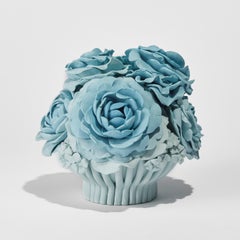 Joyce, a Pastel Blue Porcelain Floral Sculptural Centrepiece by Vanessa Hogge