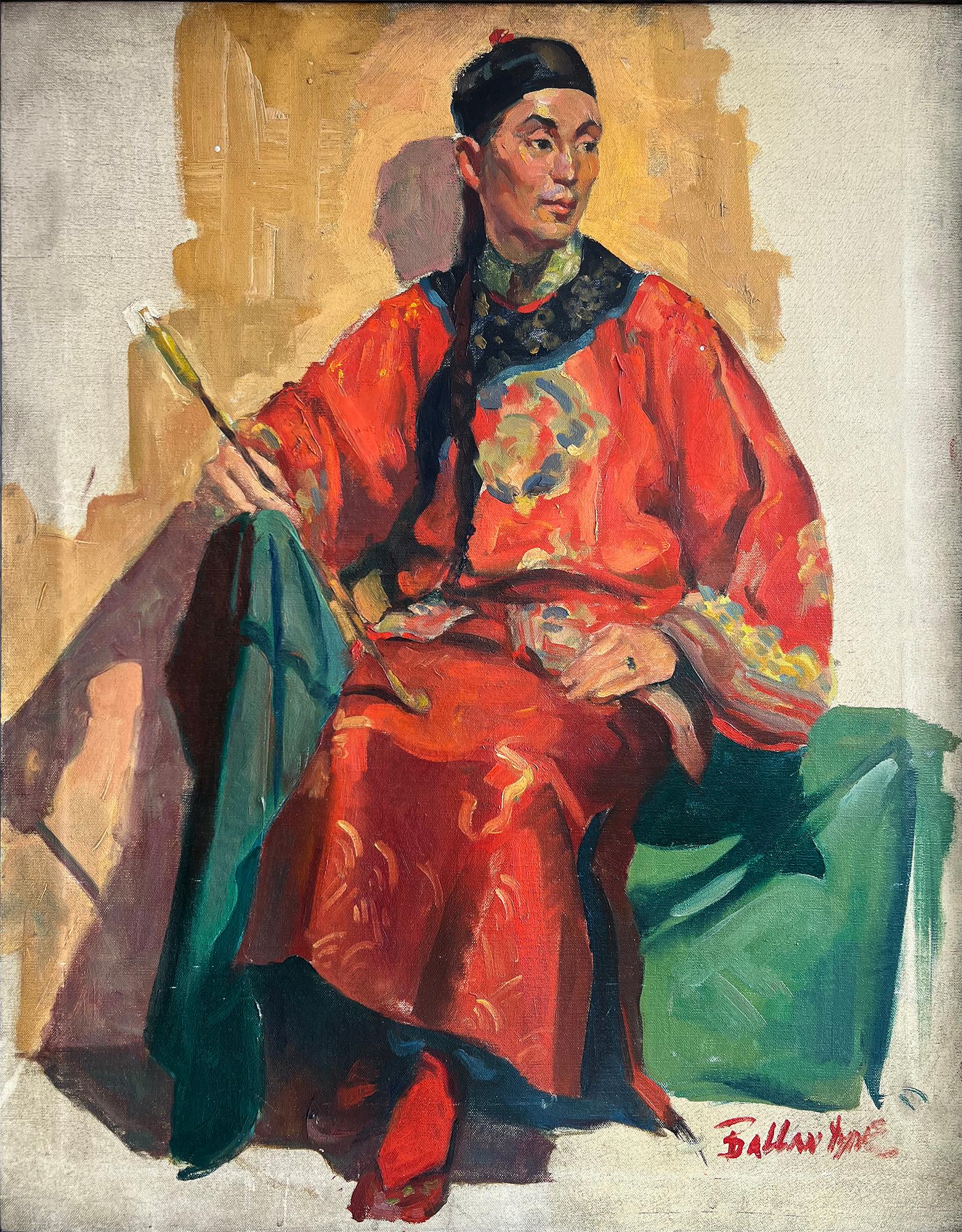 Formal Portrait of a Chinese Man in Traditional Dress